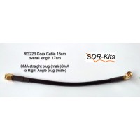 RG223 15cm Coax Cable with 1 R/A SMA plug to 1 straight SMA plug connector